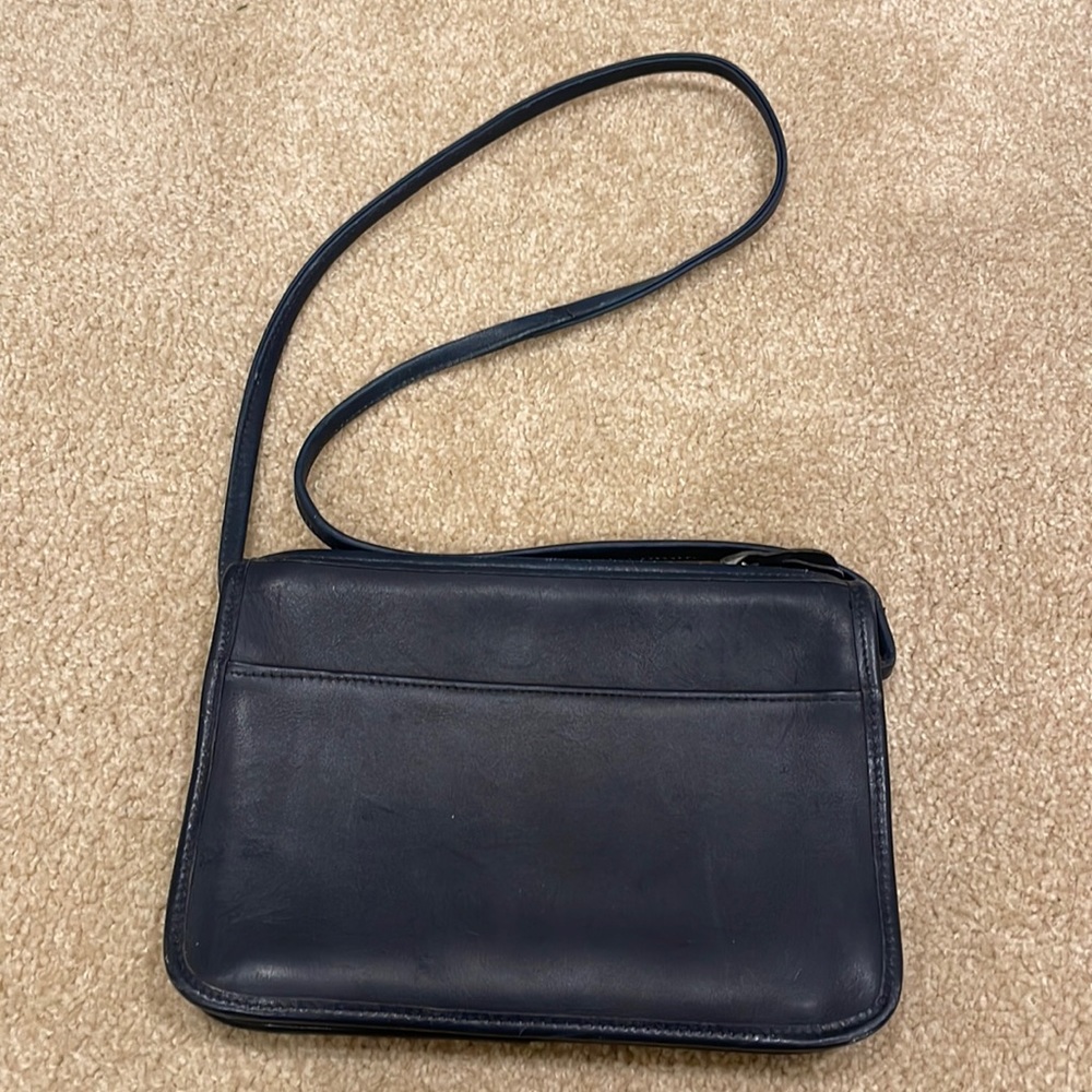 Dark Blue Navy Leather Bag
